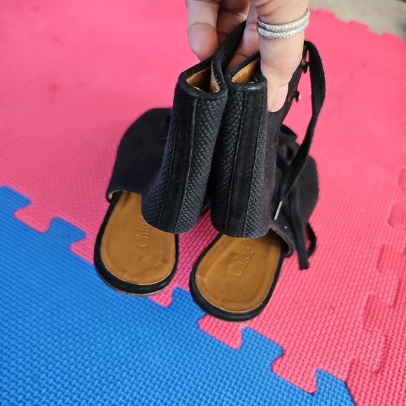 Chloe Canvas Gladiator Sandals Size 38 - Picture 7 of 10